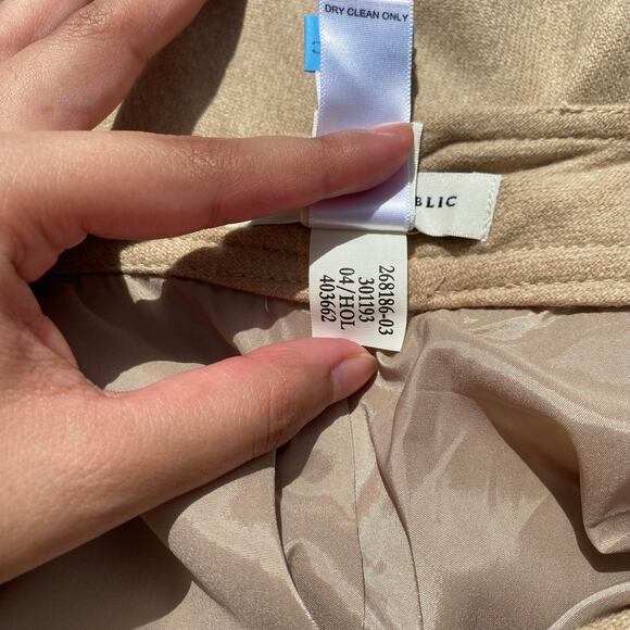 Banana Republic Harrison Wool Dress Pants Beige Camel Brown Size 0 Petite Warm - Picture 6 of 6